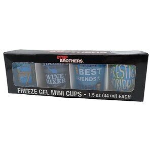 Step Brothers Freeze Gel Mini Cups Shot Glasses 4 Pack 1.5 Oz Each NEW Sealed